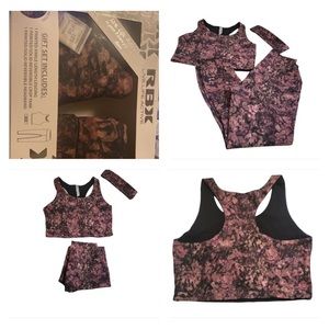 RBX 3PC Large Leggings, Crop Top, Headband Set Live.Life.Active